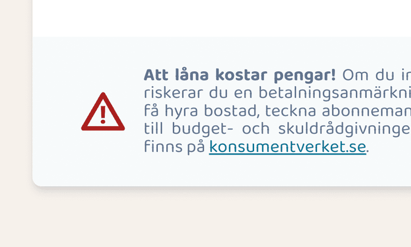 Att låna kostar pengar